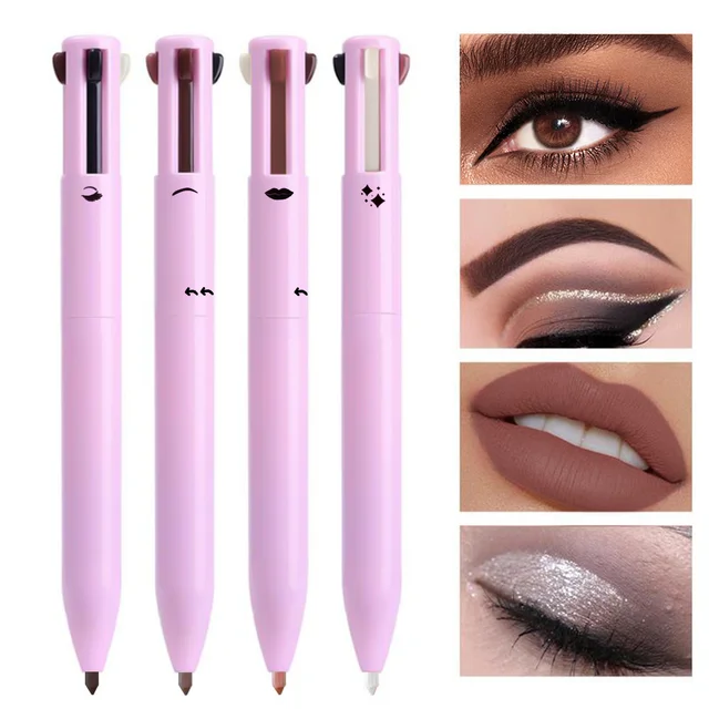 4-in-1 multi-functional lip liner, eyeliner and eyebrow pencil 4-color set 1