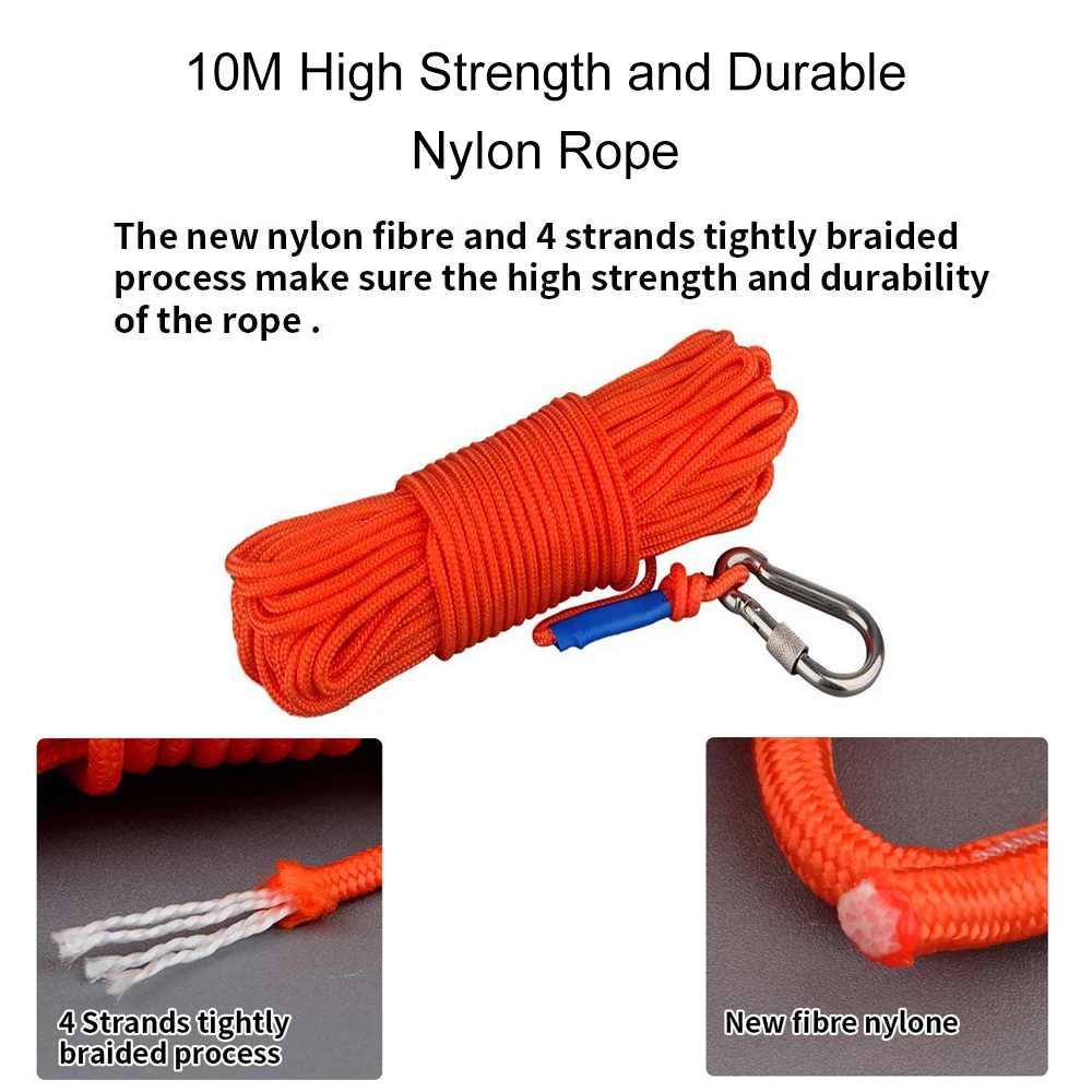 10M 15M 20M Magnet Fishing Nylon Rope D5mm D6mm Safe Durable High Strength Braid Cord Neodymium