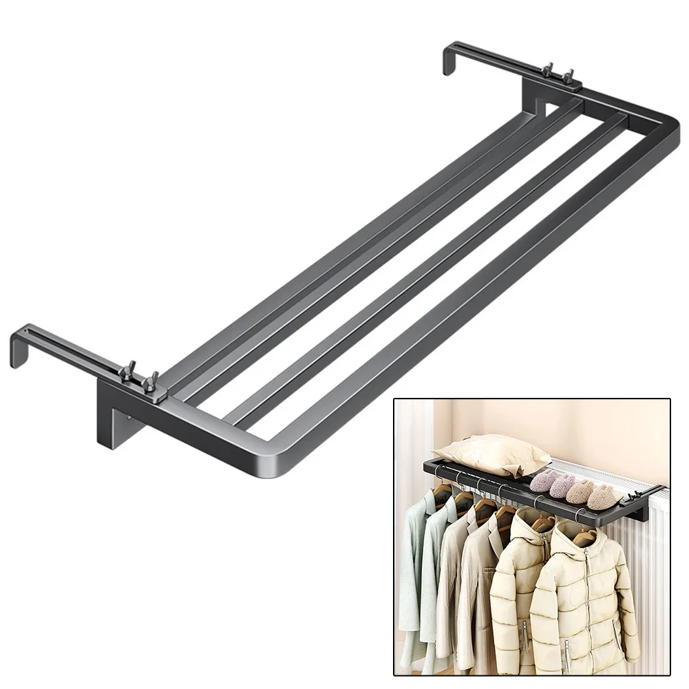 Multi-Purpose Towel Rail Radiator Heating Rack Radiator Bracket Bathroom Soft Scarf Rack Towel For Bathrobe Bathroom