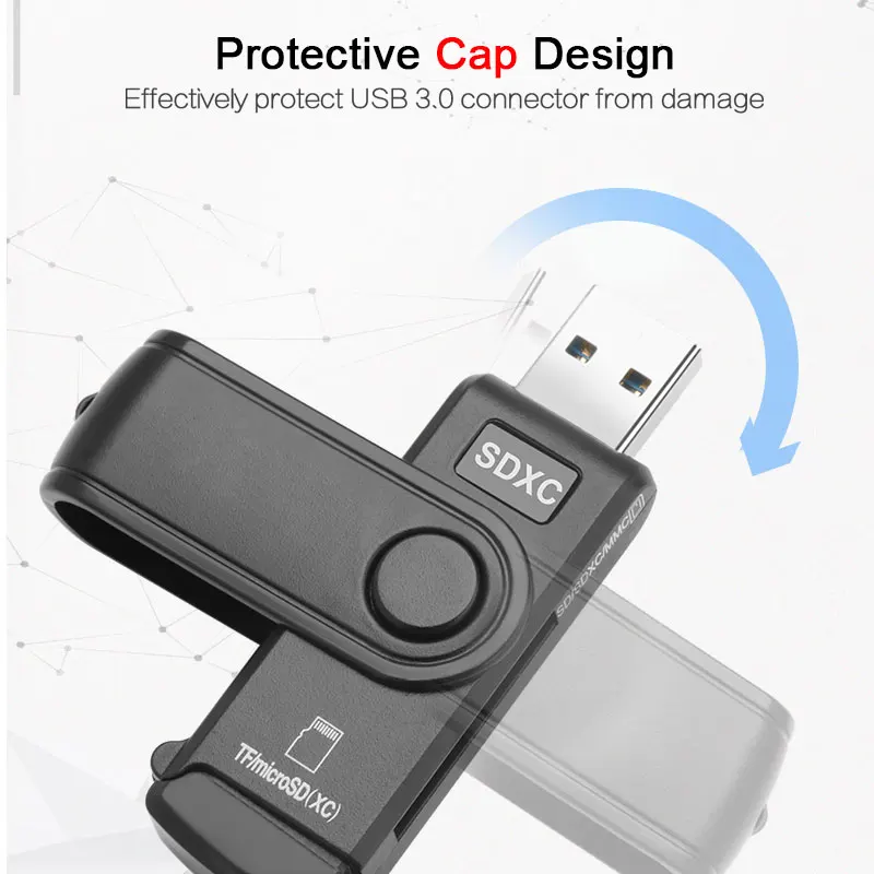 KARTOMAN USB 3.0 컴퓨터 pc 용 마이크로 SD/TF Microsd 리더 용 멀티 메모리 카드 리더 어댑터 카드 리더기