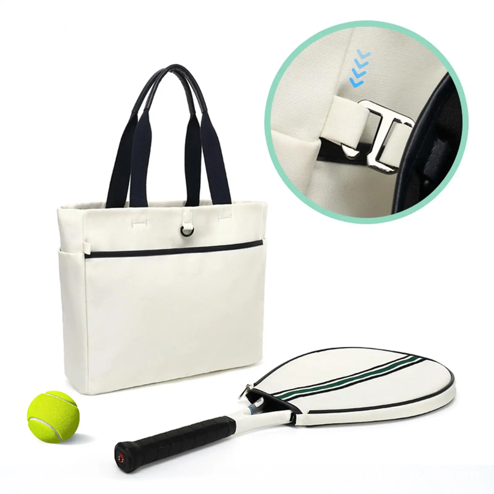 Tennis Tote Bag Multipurpose Tennis Racket Shoulder Bag Racket Duffel with Detachable Shoulder Strap Rucksack Tennis Racquet Bag 6