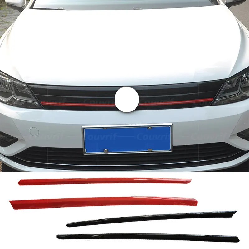 

Глянцевая черная решетка для переднего бампера автомобиля, решетки, рамка, декоративная наклейка для Volkswagen VW Lamando MK1 2015 -2018, автомобильные аксессуары