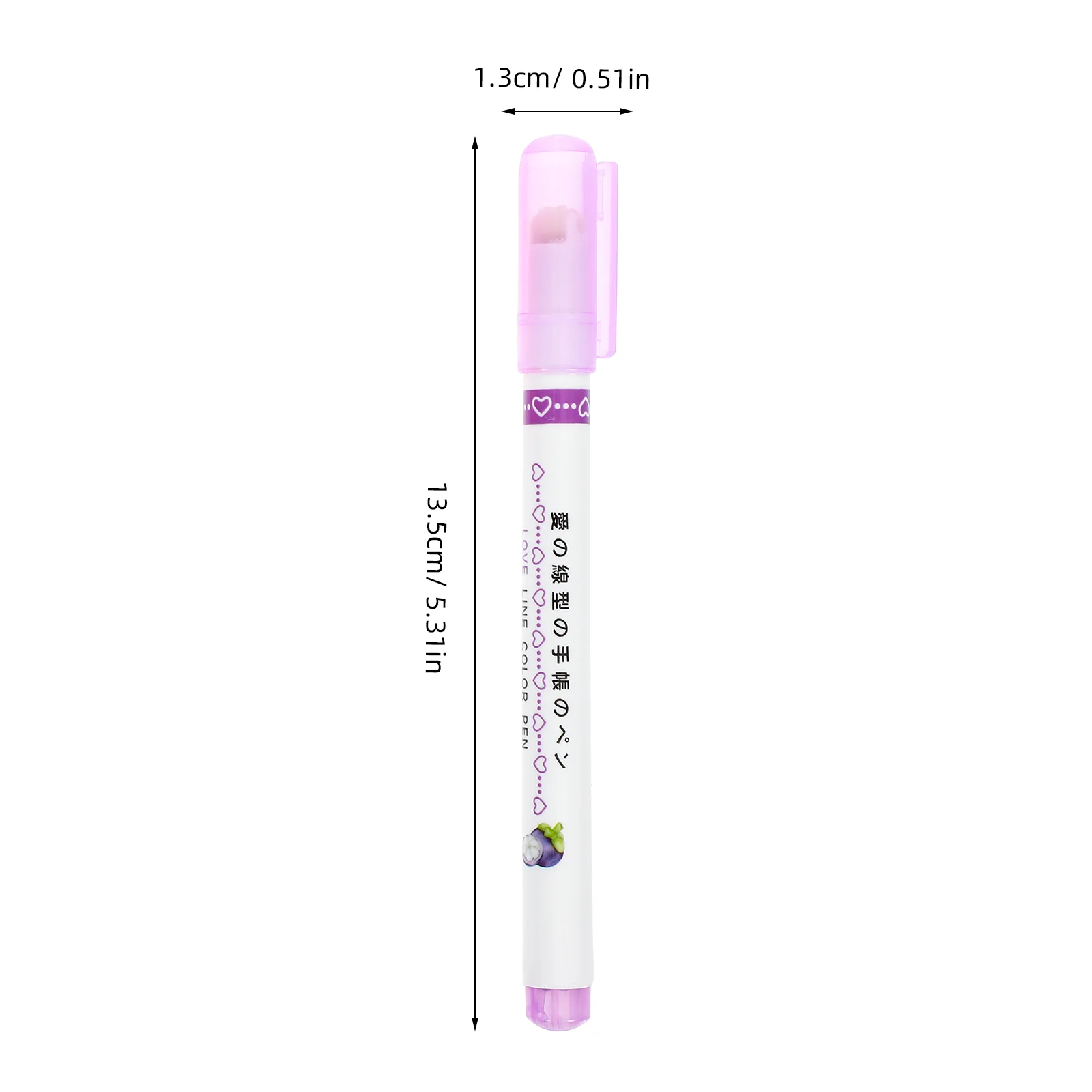 사랑스러운 하이라이터 마커 펜, 커브 펜, 다채로운 마커 펜, 6 개