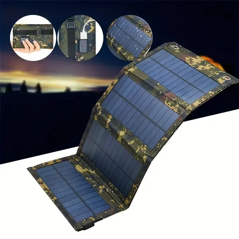 Foldable Portable USB Solar Panel Outdoor Charging Station