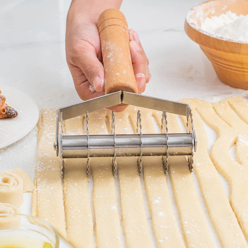 304 Stainless Steel Pastry Wheel Knife Pizza Pastry 6 Roller Cutter for Dough Cookie Pie Craft Kitchen Accessories