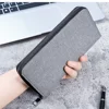 Men Long Wallet Large Capacity Multiple Card Slots Canvas Zippered Purse Business Handbag Card Holder Wallet Coin Bag 4