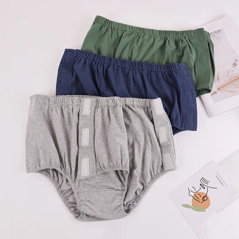 Adult Cloth Diapers for Patients Disabled Elderly Bedridden Both Sides Fully Open Pasted Easy To Wear and Take Off Clothes 4