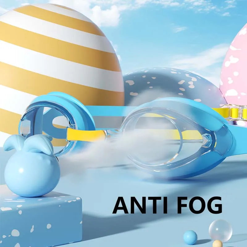Kids Swimming Goggles Anti-fog Waterproof HD View Children Swim Goggles for Boys and Girls Electroplate and Clear Lens to Choose 3