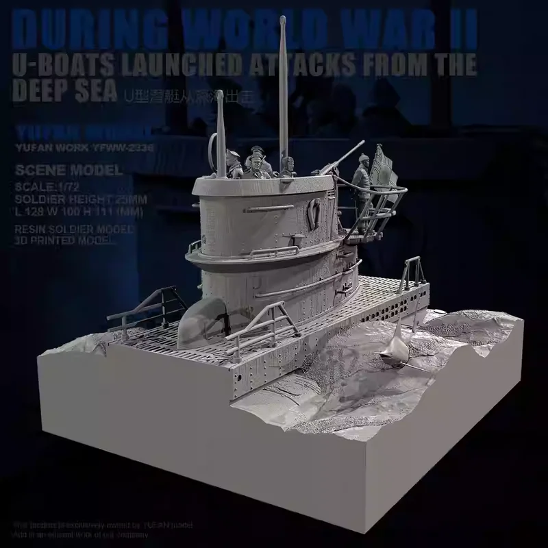 1/35 1/48 1/72 레진 모델 피규어 제2차 세계대전 U 보트 GK 마이크로 미니어처 3D 프린트 화이트 모델 장난감 조립되지 않은 무도색 키트