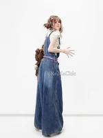 REDDACHiC Women Long Jeans Jumpsuit Loose Fit Adjustable Straps Bib Pockets Straight Leg Baggy Denim Overalls Korea Streetwear - Image 3
