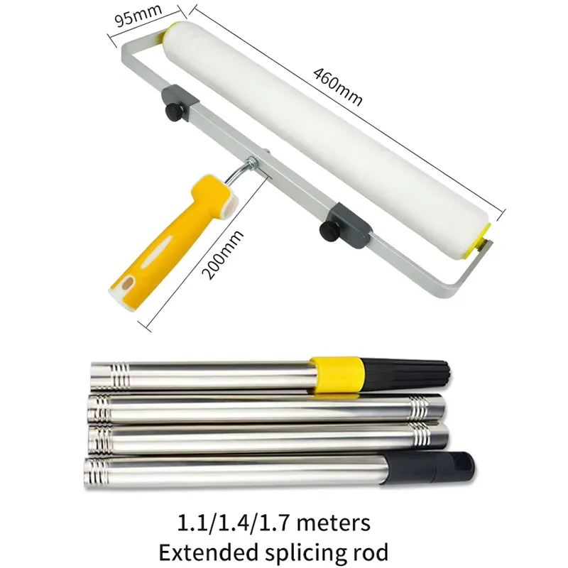 18인치(46cm) 페인트 롤러 브러시, 짧은/중간/긴 플러시 페인팅 핸들 도구, 벽 장 9MM 페인팅 핸들 도구 지원