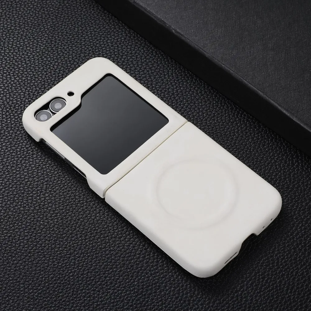 Luxury Faux Leather Magnetic Shockproof Case with Wireless Charging