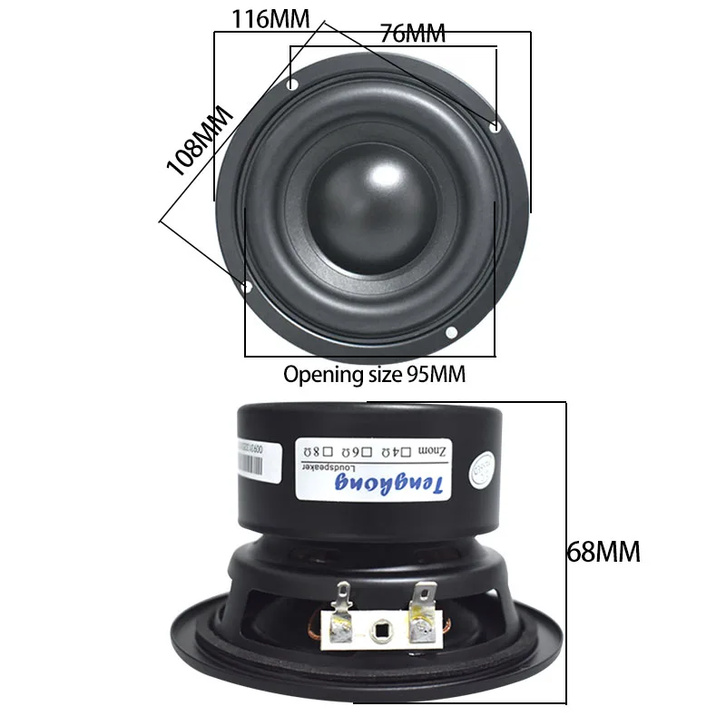 Subwoofer Speaker 4 Inch Unit 4 Ohm 8 Ohm 40W Audio Multimedia Speaker Deep Bass Loudspeaker Large Magnetic DIY 1pcs woofer speaker