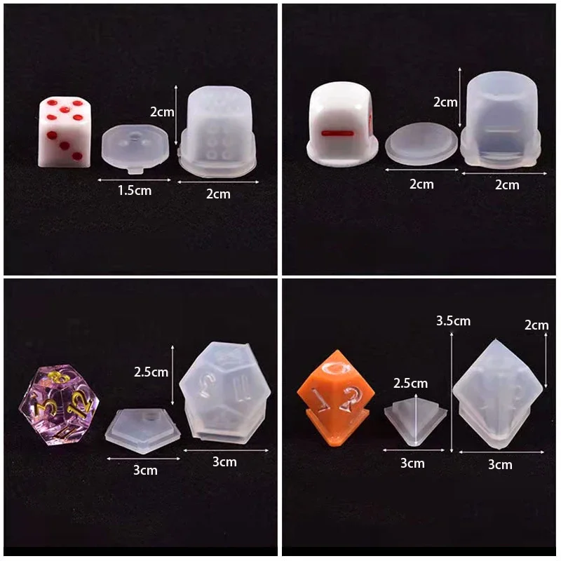 19 Shapes of Dice Silicone Molds Epoxy Resin Molds Multi-size Digital Game DIY Crystal Dice Tools ForDND Making 1pcs