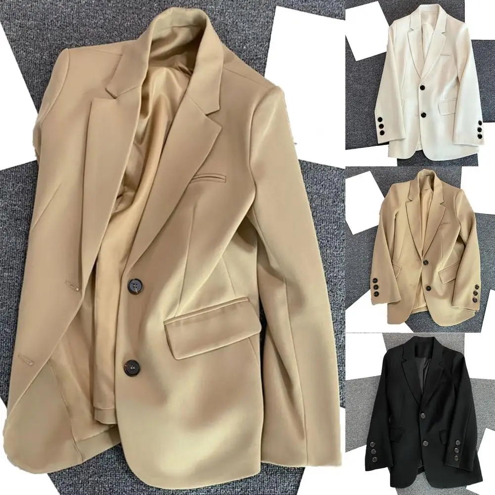 

Stylish Office Blazer 3D Cutting Suit Jacket Loose Fit Autumn Winter Fashion Straight Tube Suit Jacket Commuting Style
