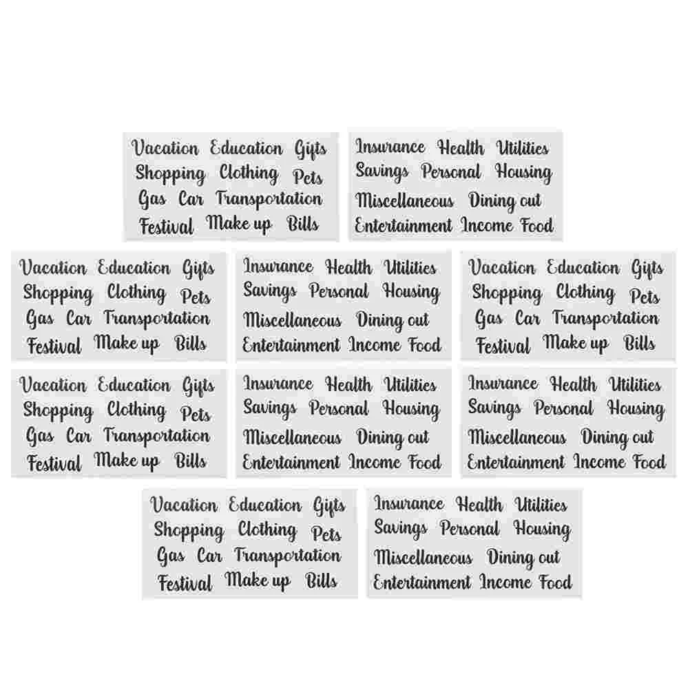 

Многофункциональные бюджетные наклейки, классифицирующие этикетки для денежных конвертов, портативные этикетки, маленькие Стикеры, заправка ПВХ