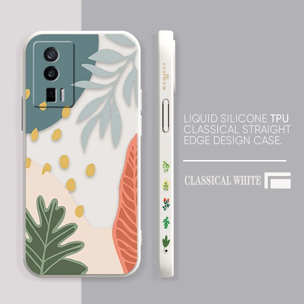 thumbnail image 1 of Case For Redmi K60E K50 K40S K40 K30 K20 10C 9 8A 8 10 Pro 4G 5G Colour Simple Liquid silicone Case Plants Leaf Art, 1 of 5