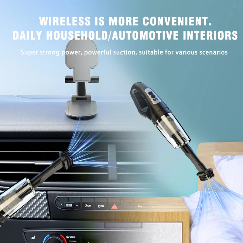 Handheld Cordless Vacuum Cleaner with 3 Suction Head Configuration Car Vacuum Cleaner High Power Mini Upgrade Charging Model