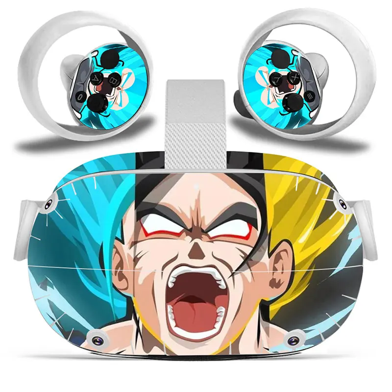 Dragon Ball Goku Skin Sticker For Oculus Quest VR2 Headset Virtual Reality Controller Decal Cover Protective PVC Skin 