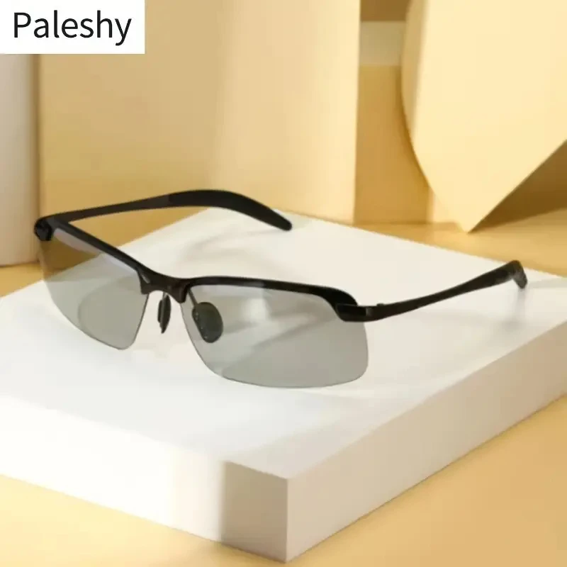 1 Pack Car Driving Day Night Photochromic Sunglasses Men Long Face Driving Polarized Sunglasses Glasses