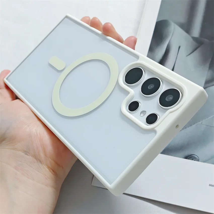 Transparent Candy Color Magnetic Shockproof Case with Magsafe Compatibility