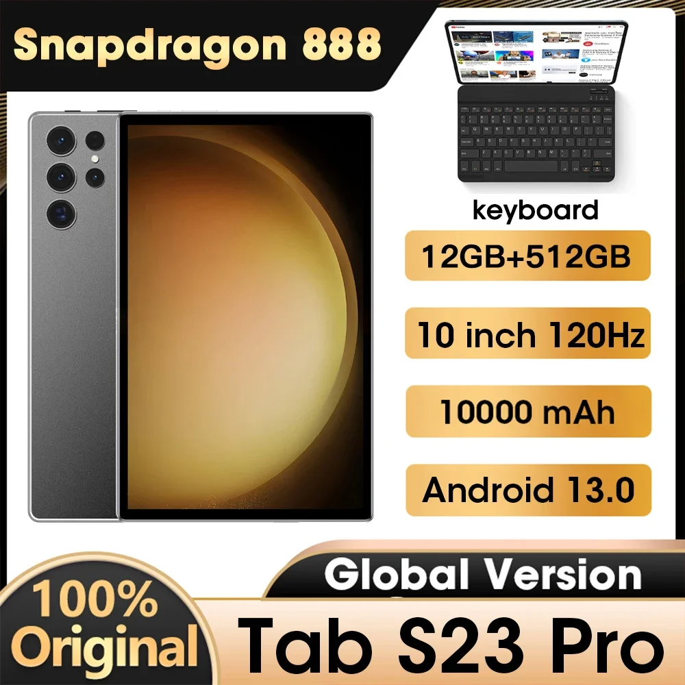 

Планшет Tab S23Pro, 10 дюймов, Android 13, процессор Snapdragon 88810, 12 + 512 ГБ, Wi-Fi