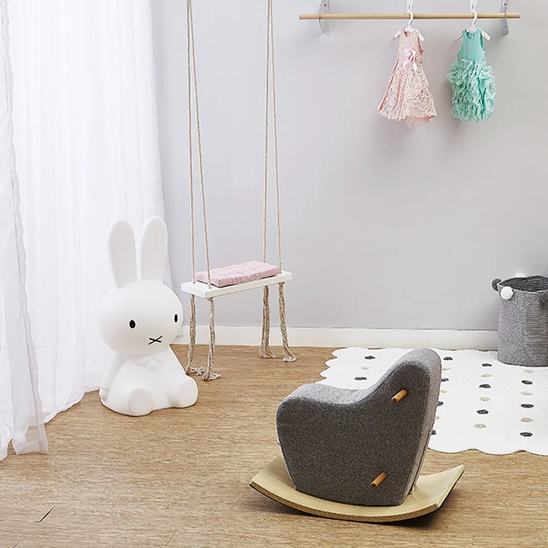 INS Solid Wood Child Swing Chair Kid Hanging Set Children Hammock Toy Rocking Seat Cushion Safety Baby Room Decor 6