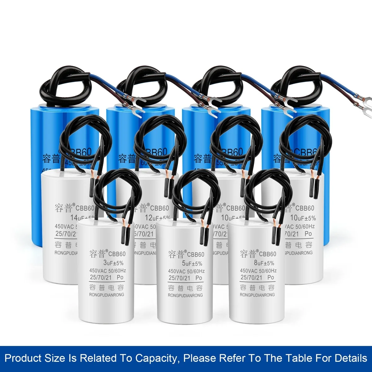 CD60 Motor Start Capacitor 300 MFD UF 250VAC HVAC Capacitor