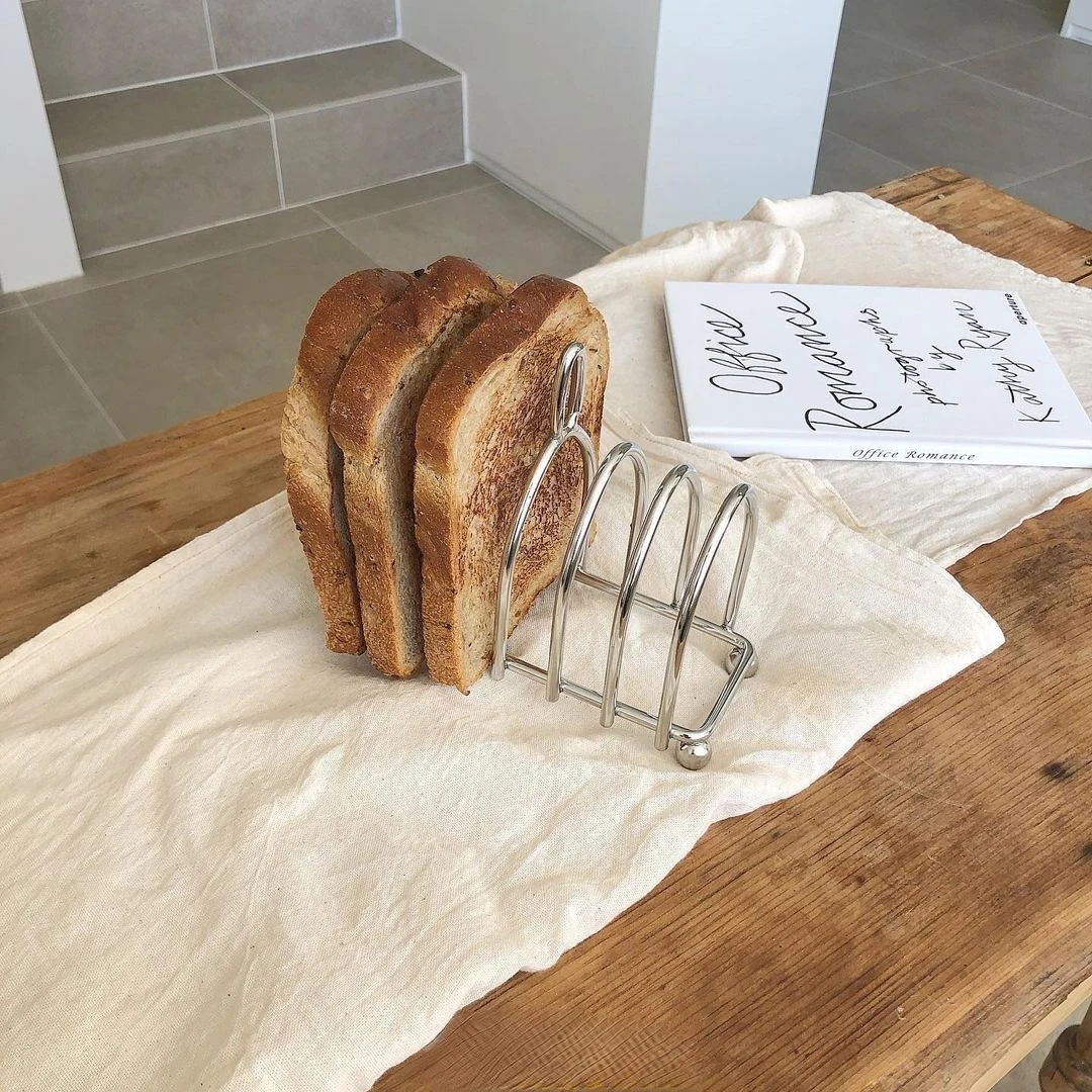 

304 Stainless Steel Bread Rack, Breakfast, Toast Slice Rack, Dessert Shop, Baking Oven Rack, Japan Style