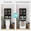 Over The Toilet Storage Cabinet, Bathroom Shelf Organizer with Anti-Tip Device Small Freestanding Space Saver, Black 4