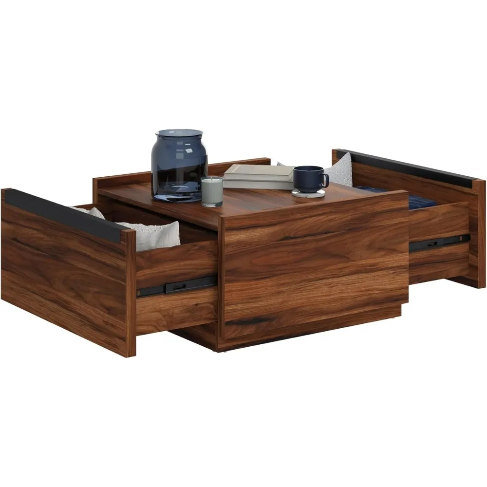 Coffee Table, L: 31.02" x W: 30.95" x H: 16.06", Blaze Acacia Finish 5