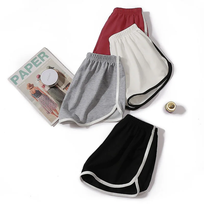 Summer Cotton Shorts Loose Women's High Waist Shorts Sports Fashion Cotton Solid Color S~4XL Casual