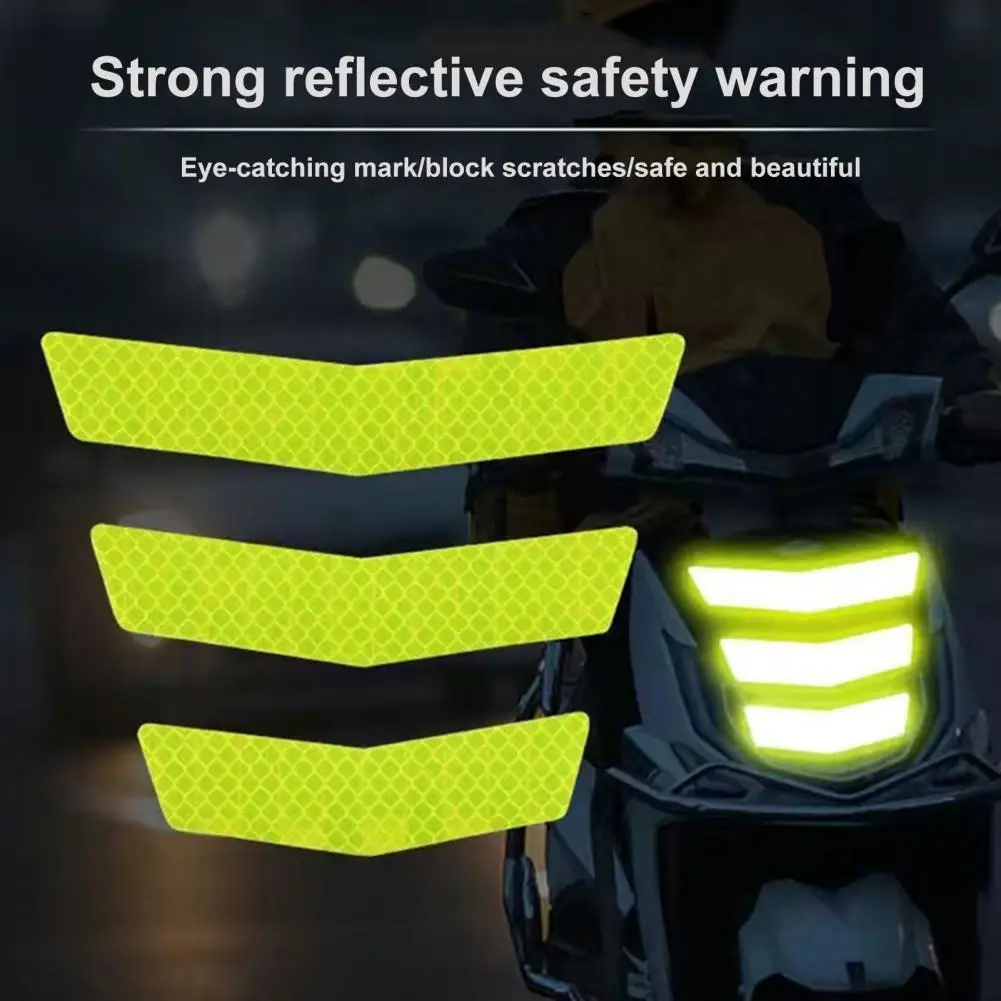 

3Pcs Reflective Sticker Self-adhesive Anti-collision Warning Universal Motorbike Safety Riding Tape Decal Motorcycle Supplies