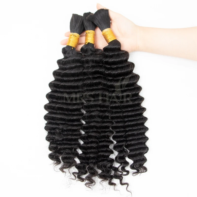 HAIR Bulk Extensions Deep Wave Remy Hair Bundles Human Hair 12-26 50g/Bundle DIY Material Loose Deep Bulk Bundles