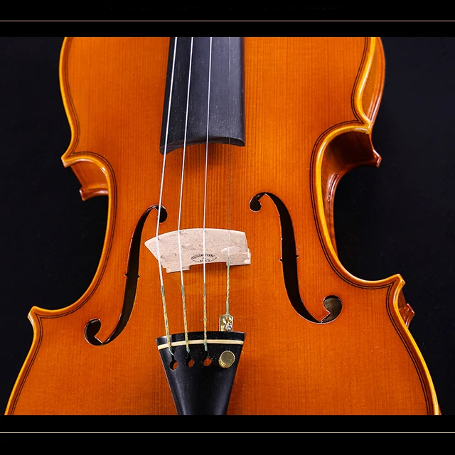 Oil Varnish Spruce Top Natural Flame Handmade Violin With Professional Setting Up And Nice Sound For Players