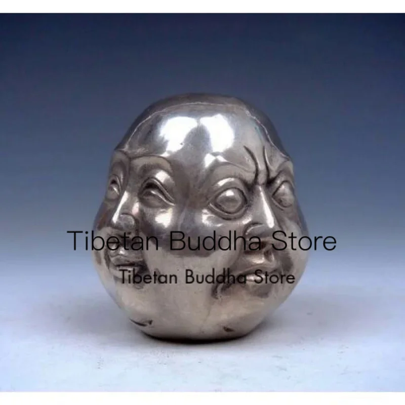 

Коллекция китайской старой тибетской серебряной статуи будды ручной работы с четырьмя лицами 20487