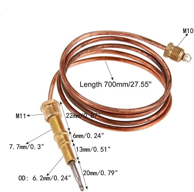 27.5" Universal Gas Thermocouple, 27.5" Direct Vent Fireplace