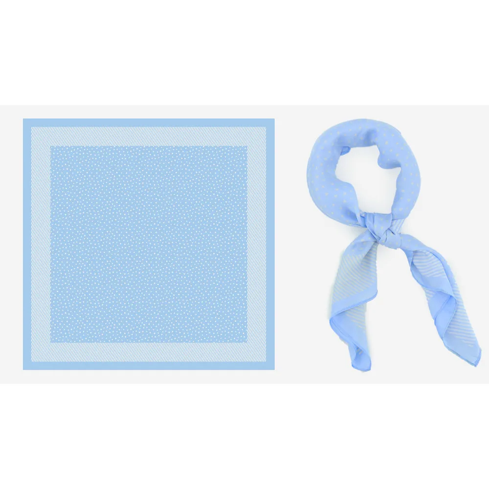 Frühling und Herbst Dekoration Gedruckt 70cm Kleine Quadratische Handtuch Simulation Blau Welle Dot Vielseitig Professionelle Tragen mit_voghion.com