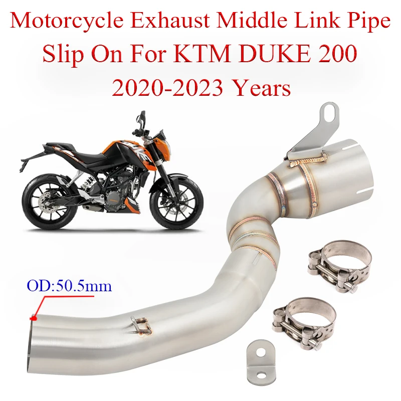 

Выхлопная труба средней длины для мотоцикла, слипоны для KTM DUKE200 DUKE 200 2020-2023, модифицированный глушитель для мото Escape Connect 51 мм