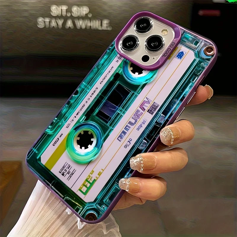 Vibrant Blue Green Cassette Tape Phone Case Cover