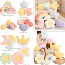 Hot sale Candy Rainbow Lucky Cloud Star Moon Plush Pillow Colorful Crown Memeor Pillow Cushion Sofa Home Decoration Throw Pillow