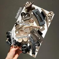 11pcs Women's High-End Frosted Shark Clip Set Back Head Hair Accessories Elegant Hairdressing Headwear 2