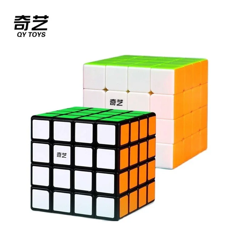 [Picube] QiYi QiYuan 4x4 Stickerless Schwarz 4x4x4 Zauberwürfel Geschwindigkeitspuzzle QiYuan S2 Racing Cubo Magico Lernspielzeug Geschenk