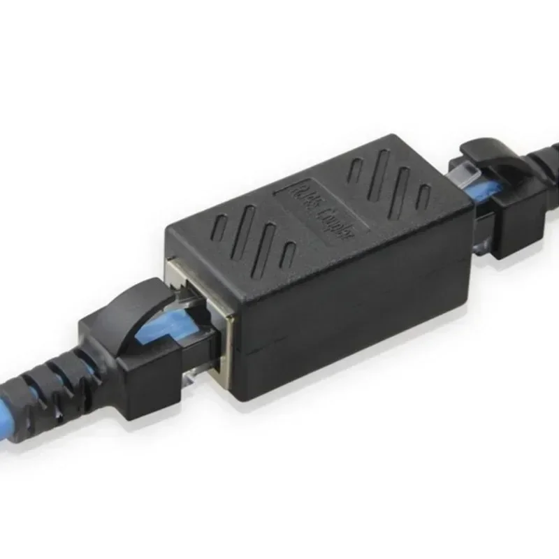 thumbnail image 2 of 1/2Pcs RJ45 Connector Coupler Ethernet Cable LAN Inline Cat7/Cat6/Cat5e Ethernet Cable Extender Adapter Female Coupler Black 2 of 11