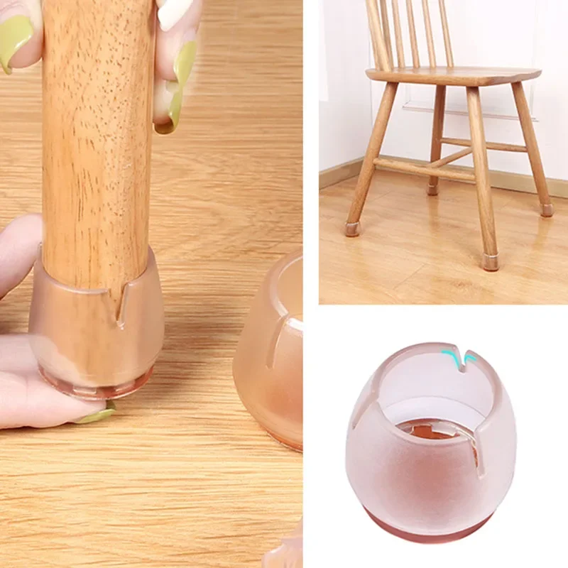 

24pcs Table Chair Leg Caps Assorted Round Square Rectangle Silicone Floor Protector Furniture Table Feet Covers Free Shipping