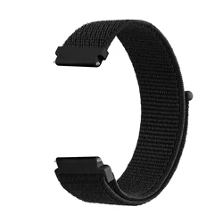 Versatile Nylon Strap for Smartwatches - 18/20/22mm Width, Multiple Colors Available (Black)