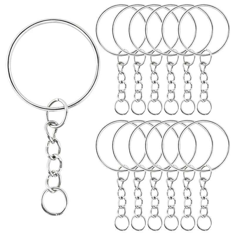 금속 빈 원형 키체인 키링, 랍스터 걸쇠, DIY 펜던트 반지, 주얼리 만들기, 손님용 선물 액세서리, 50 개