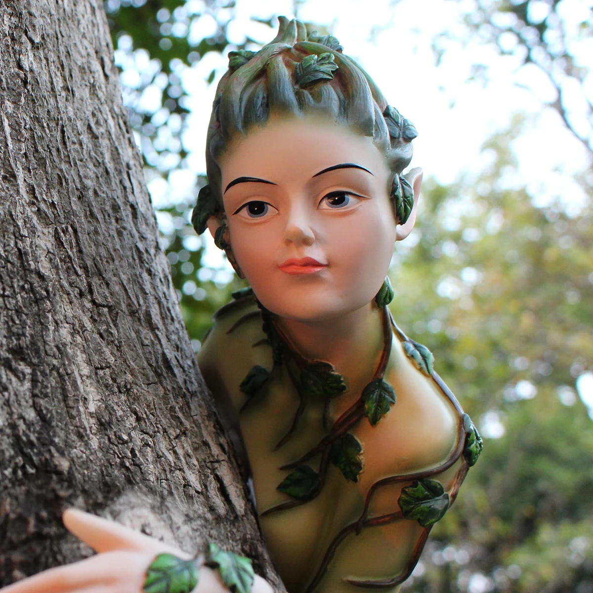 天然石の樹木型置物 樹脂エルフ飾りモデリング、かわいい木、女性の庭、屋外の木、装飾