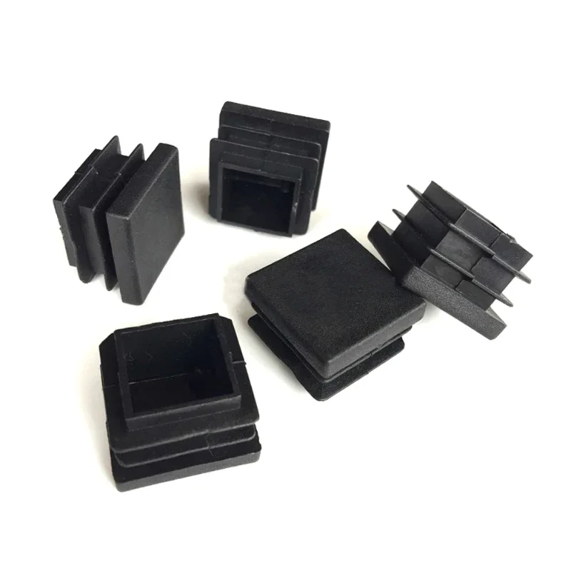 PE Square Plastic End Caps Blanking Plugs Box Section Tube Inserts Furniture Chair Feet Sealing Plug Foot Cover 13mm~120mm