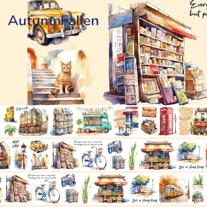 Matte PET Washi Tape City Kitten Transparent Roll Sticker Decorative Adhesive Tape For Scrapbooking Journal Aesthetic Stationery 5